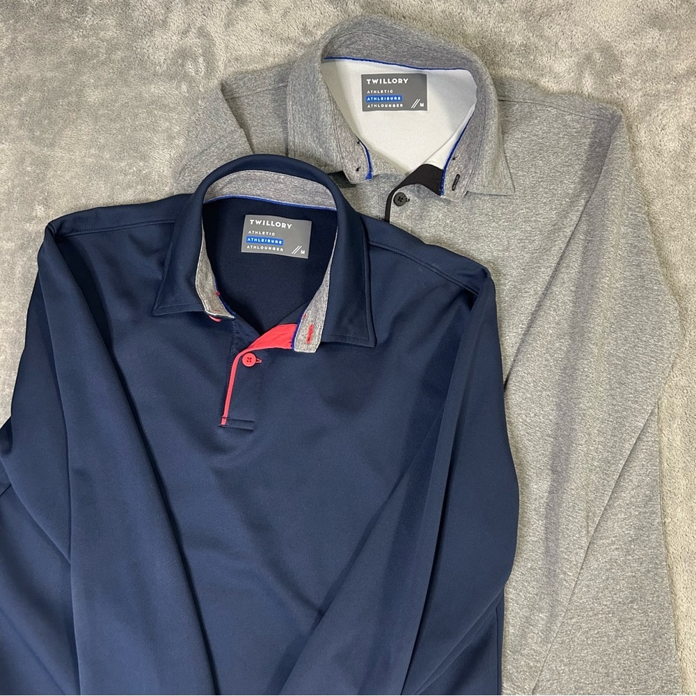 Willoby Men's Dual-Tone Polo Shirt - Blue and Gray